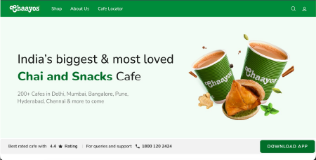 Chaayos — F&B Chain Website